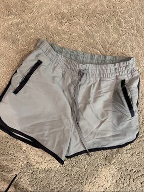 lululemon athletica Light Gray Athletic Shorts with Black Trim